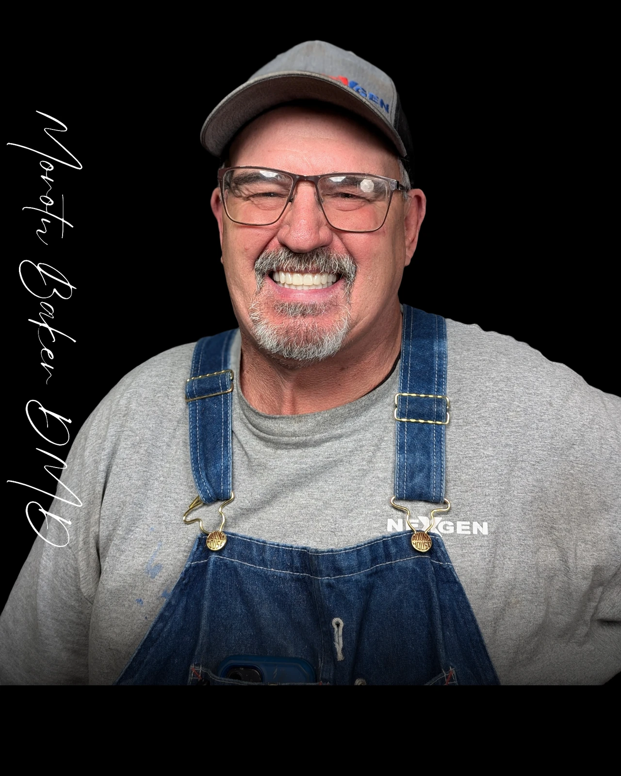 A real Dr. Baker patient after snap-in denture teeth